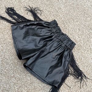Stylish Black Fringe Women Shorts
